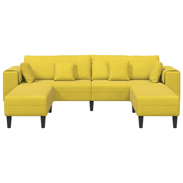 vidaXL 3-Piece Sofa Yellow 250 x 188 x 76 cm Velvet