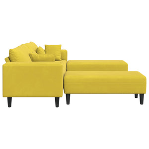 vidaXL 3-Piece Sofa Yellow 250 x 188 x 76 cm Velvet