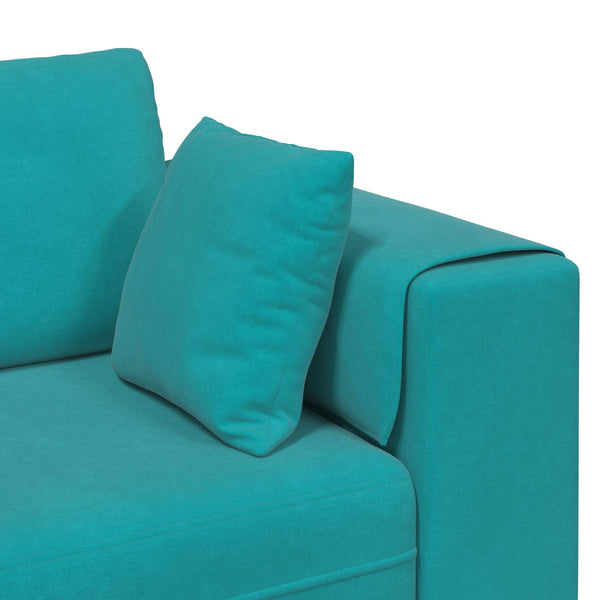 vidaXL Sofa 3-Seater Turquoise 250 x 188 x 76 cm Velvet