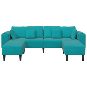 vidaXL Sofa 3-Seater Turquoise 250 x 188 x 76 cm Velvet