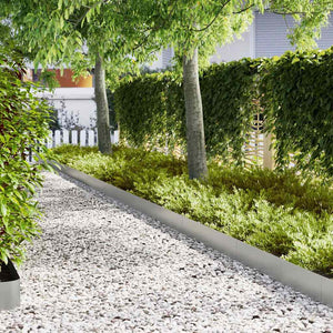 vidaXL Lawn Edging 50 pcs Silver 100 x 0.05 x 20 cm