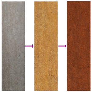 vidaXL Lawn Edging 50 pcs Brown 100 x 0.05 x 20 cm Weathering Steel