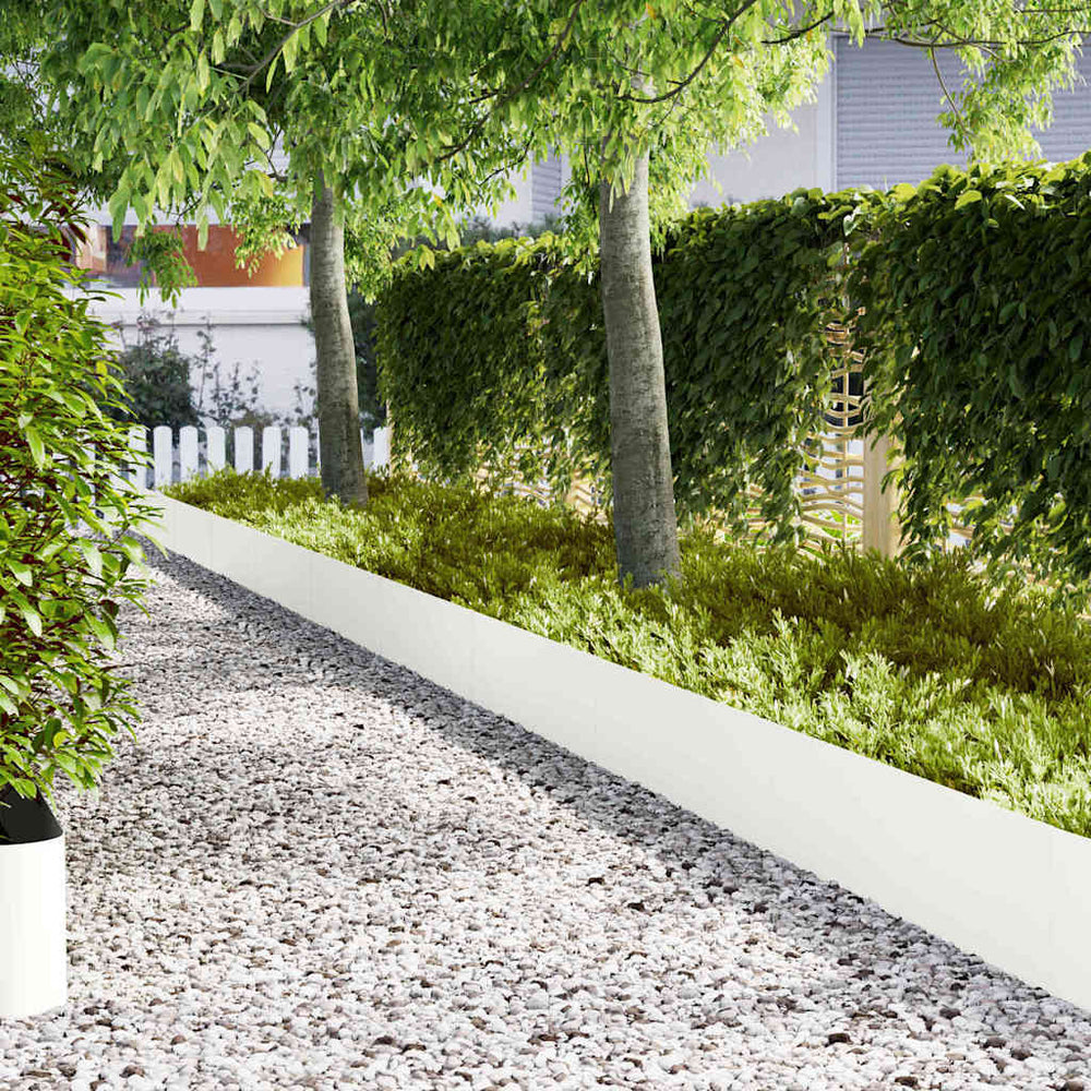 vidaXL Lawn Edging 30 pcs White 100 x 0.05 x 30 cm