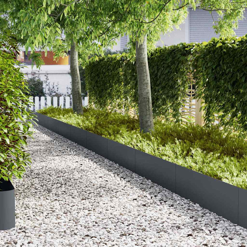 vidaXL Lawn Edging 30 pcs Anthracite 100 x 0.05 x 30 cm