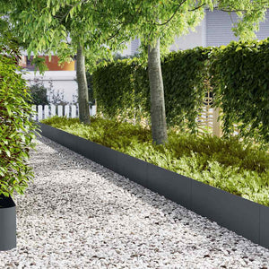 vidaXL Lawn Edging 30 pcs Anthracite 100 x 0.05 x 30 cm