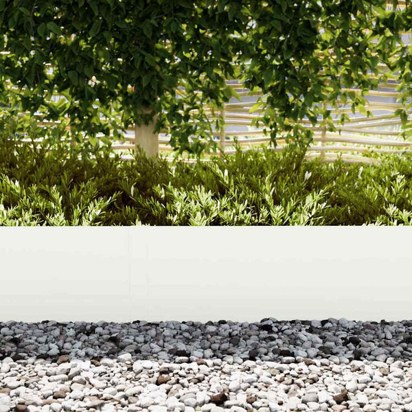 vidaXL Lawn Edging 50 pcs White 100 x 0.05 x 30 cm