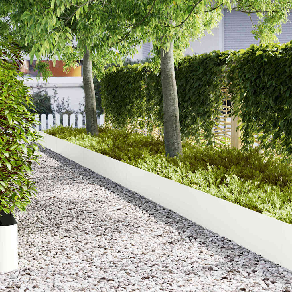 vidaXL Lawn Edging 50 pcs White 100 x 0.05 x 30 cm