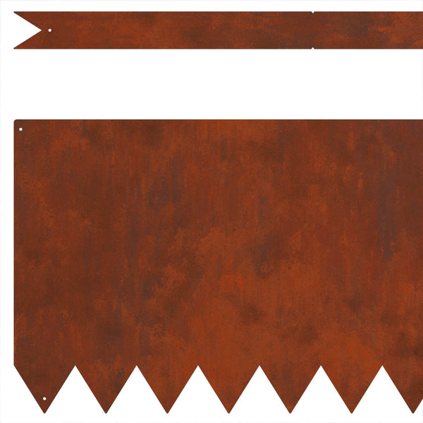 vidaXL Lawn Edging 50 pcs Rusty 100 x 0.05 x 30 cm