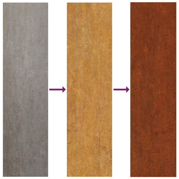 vidaXL Lawn Edging 50 pcs Rusty 100 x 0.05 x 30 cm