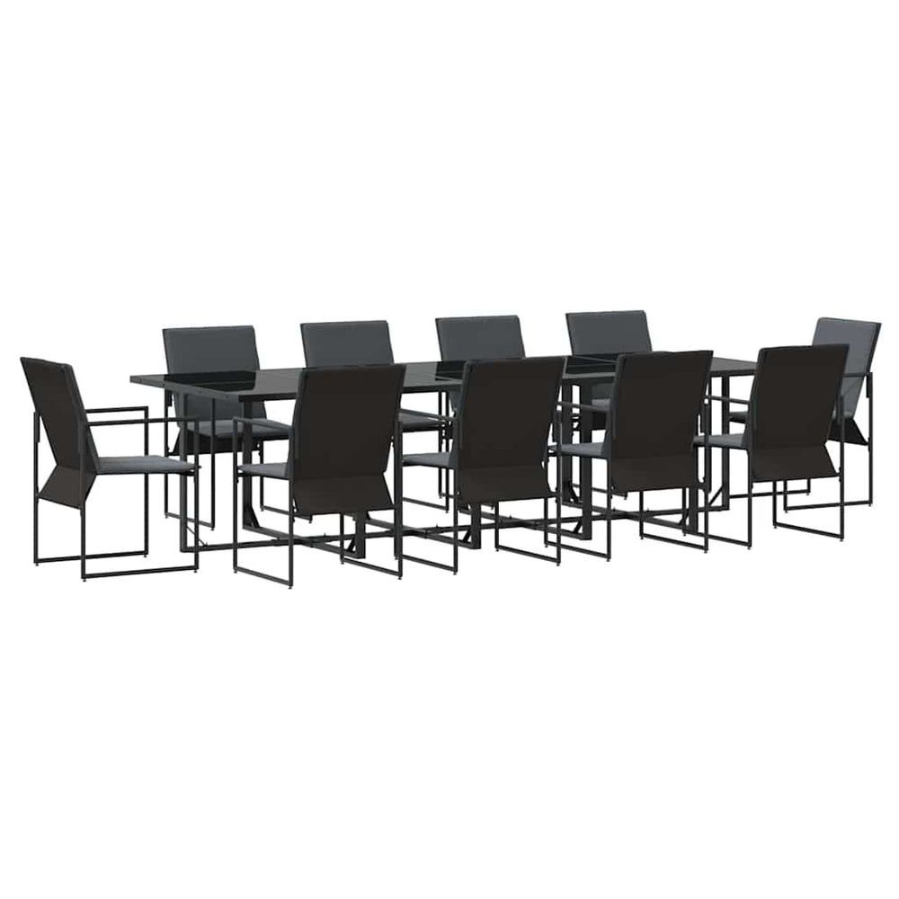 Garten Essgruppe 11-teilig Schwarz Stahl