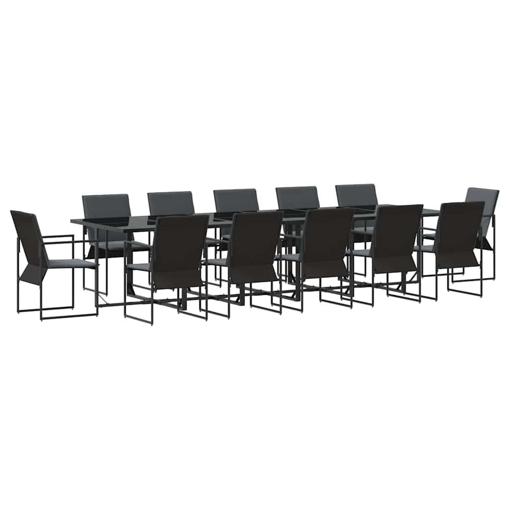 Garten Essgruppe 13-teilig Schwarz Stahl