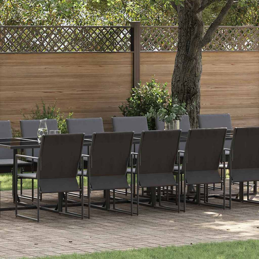 17-teilige Garten Essgruppe Schwarz Stahl