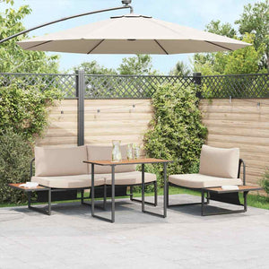 3-teilige Garten Essgruppe Taupe Stahl