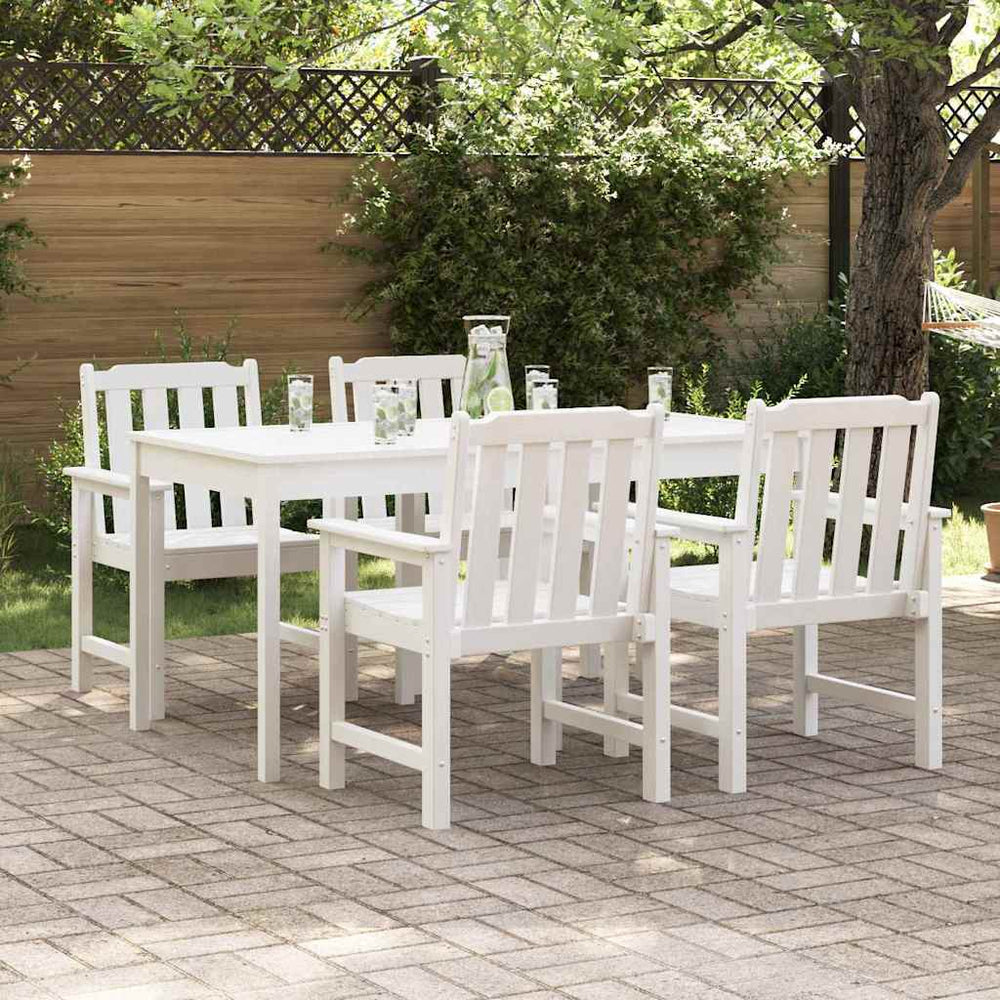 vidaXL Garden Chairs 4 pcs White 65.5 x 59 x 88 cm Polyethylene