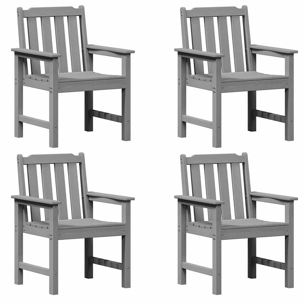 vidaXL Garden Chairs 4 pcs Light Grey 65.5 x 59 x 88 cm Polyethylene