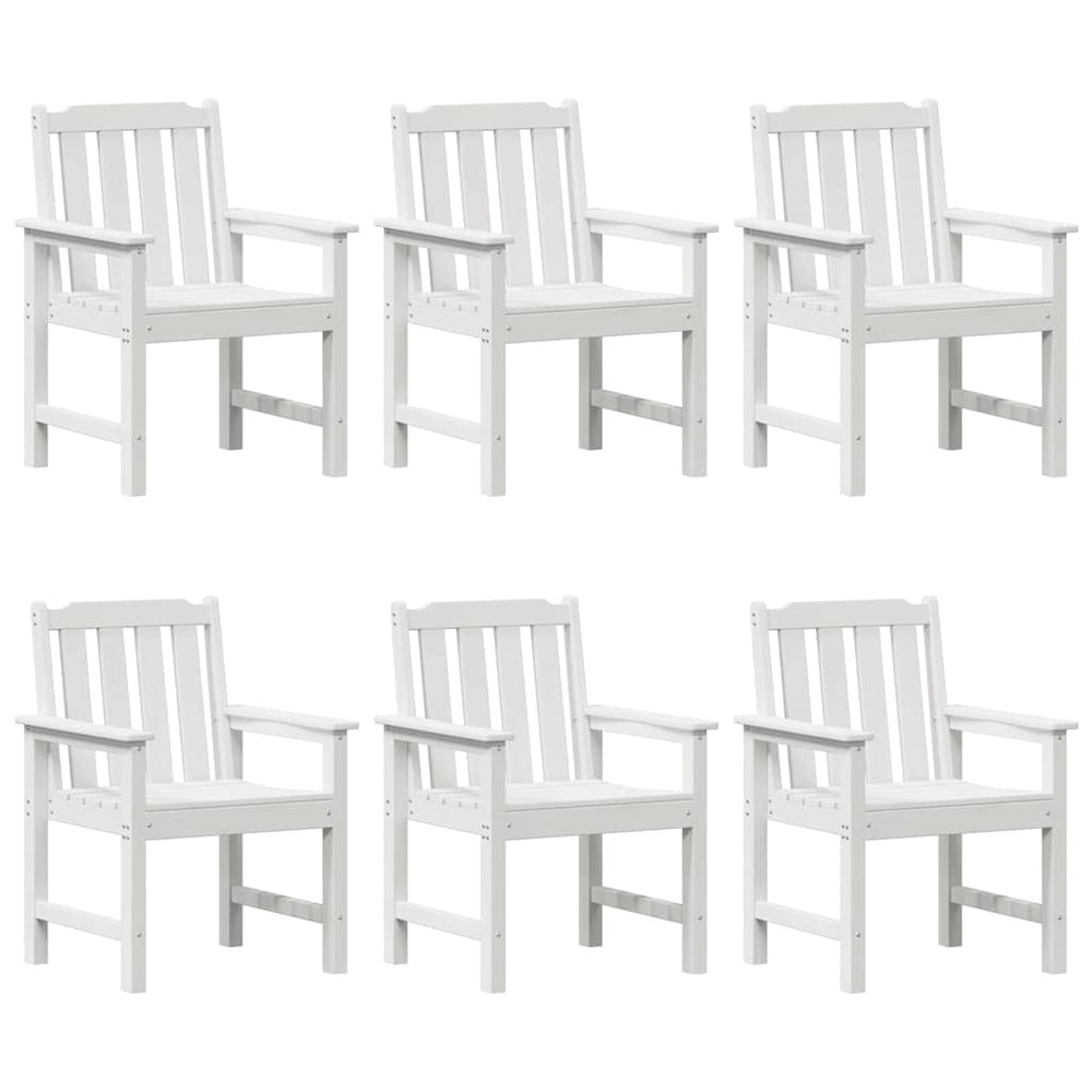 vidaXL Garden Chair 6 pcs White 65.5 x 59 x 88 cm Polyethylene