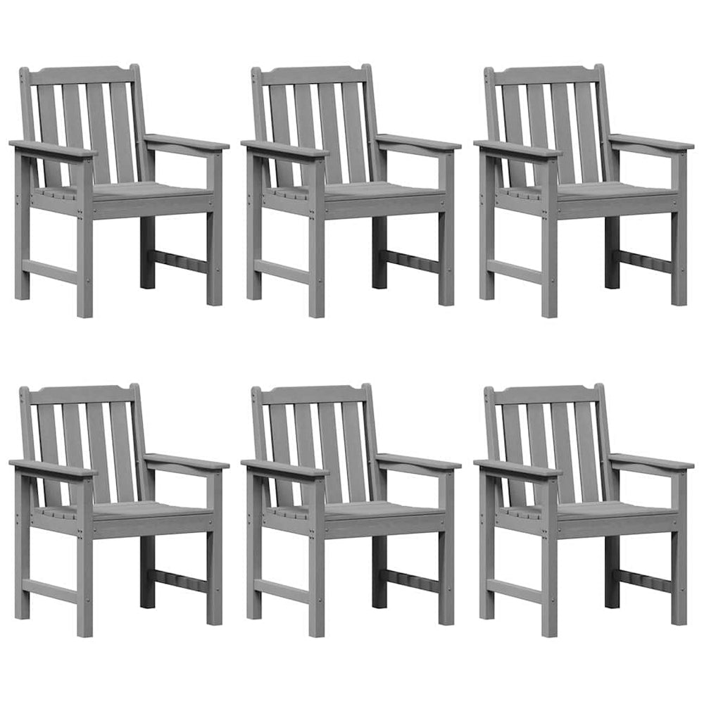 vidaXL Garden Chairs 6 pcs Light Grey 65.5 x 59 x 88 cm Polyethylene