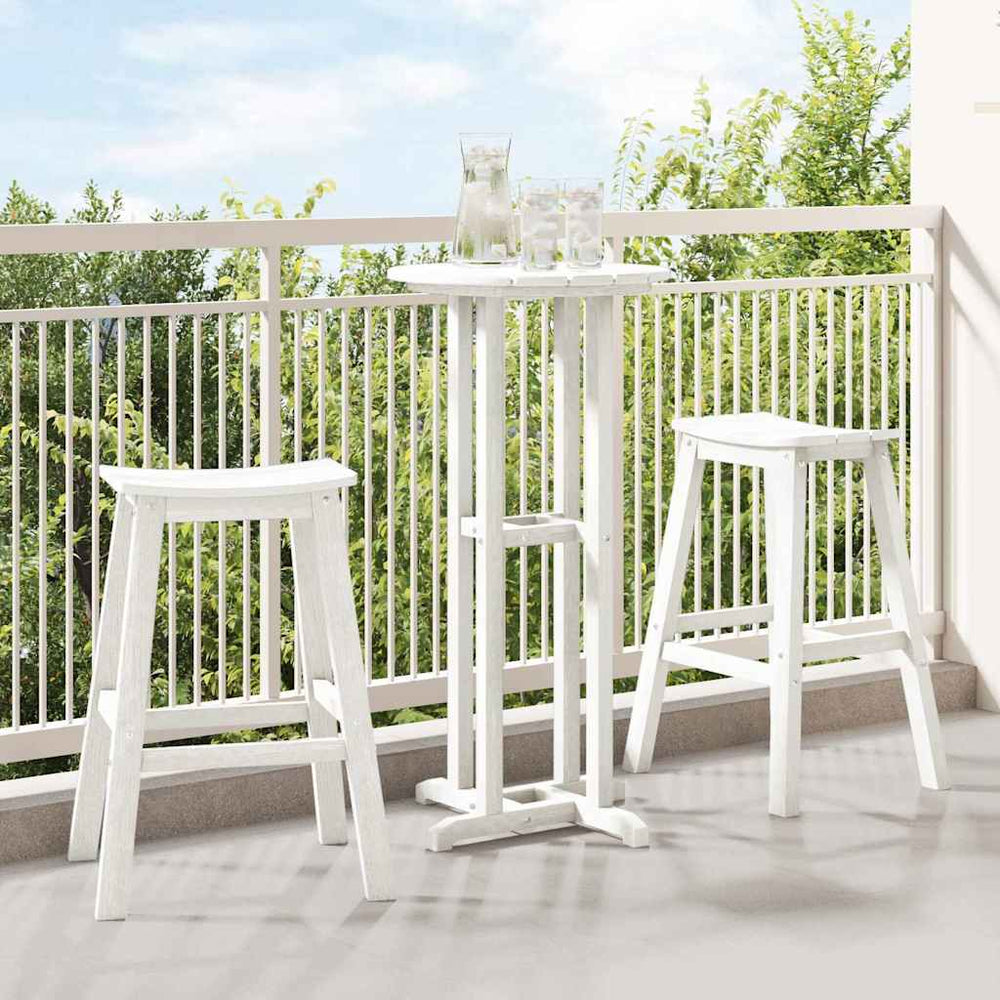 vidaXL Garden Bar Set 3-Piece White HDPE