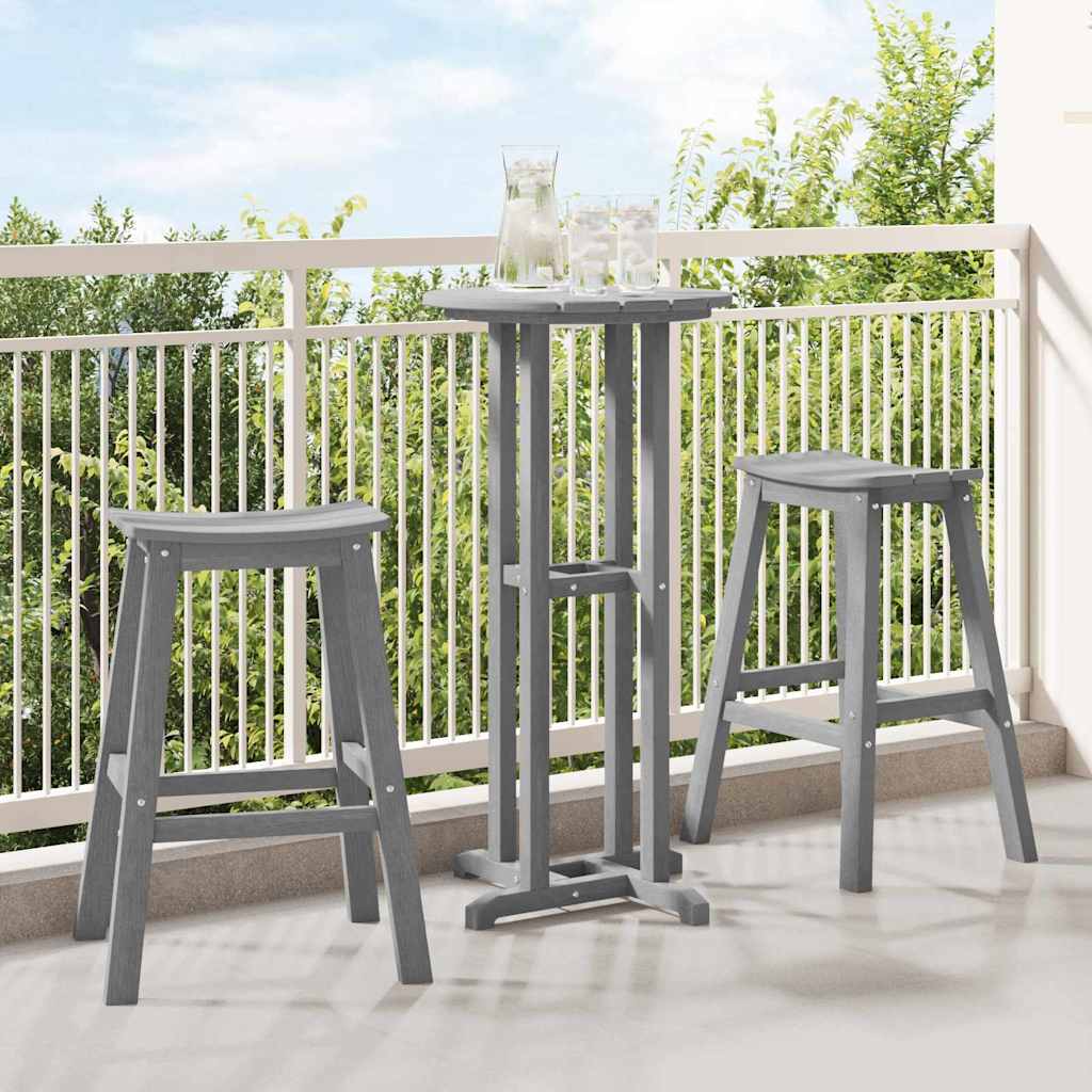 vidaXL Garden Bar Set 3 Pieces Light Gray HDPE