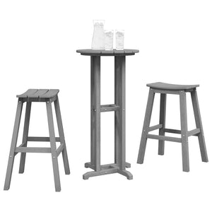 vidaXL Garden Bar Set 3 Pieces Light Gray HDPE