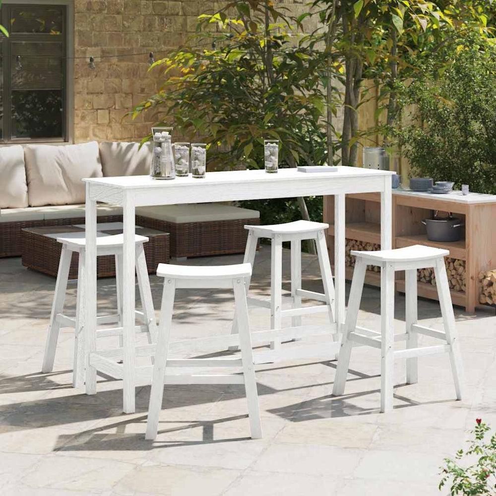 vidaXL Garden Bar Set 4 pcs White HDPE