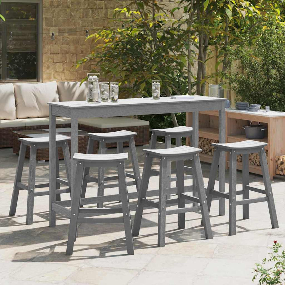 vidaXL Garden Bar Set 6 pcs Light Gray HDPE