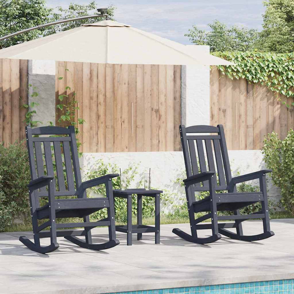 vidaXL Rocking Chair 2 pcs Navy Blue 92 x 70 x 108 cm Polyethylene