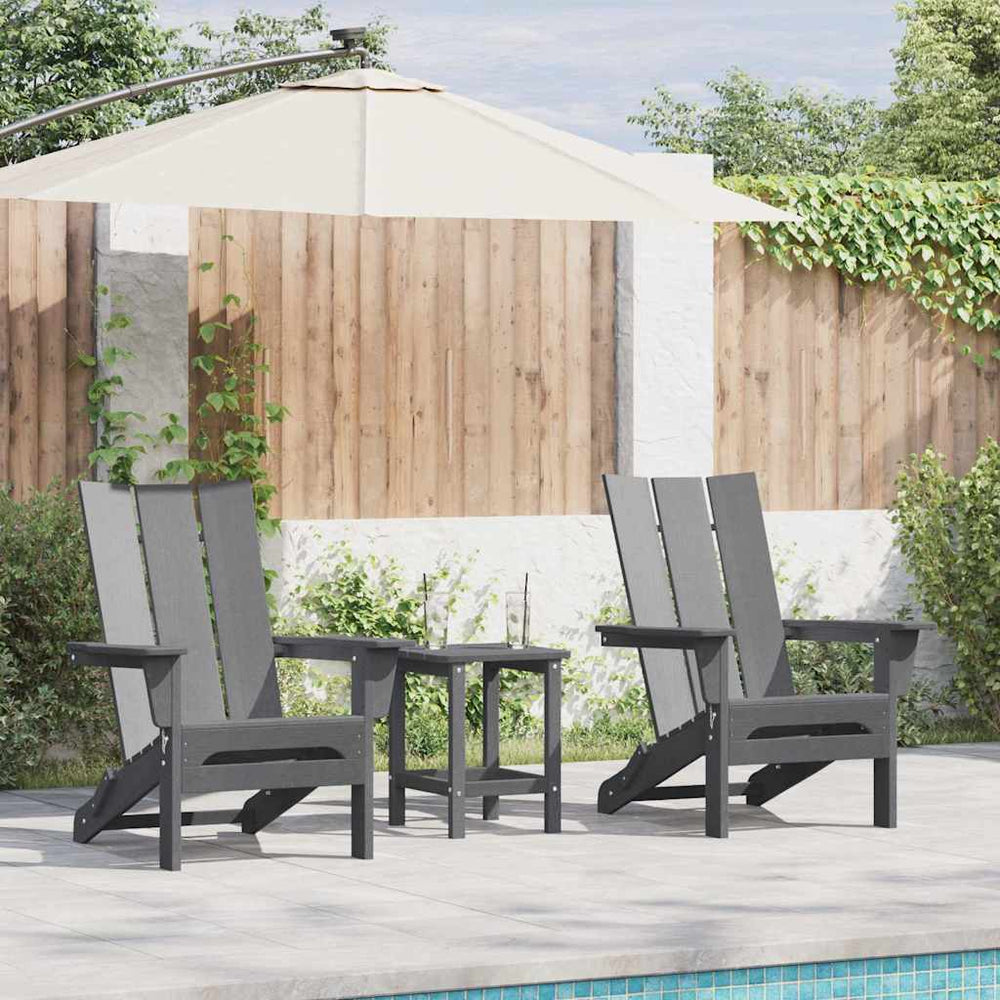 vidaXL Garden Chair 2 pcs Light Gray 80.5 x 74.5 x 92 cm Polyethylene