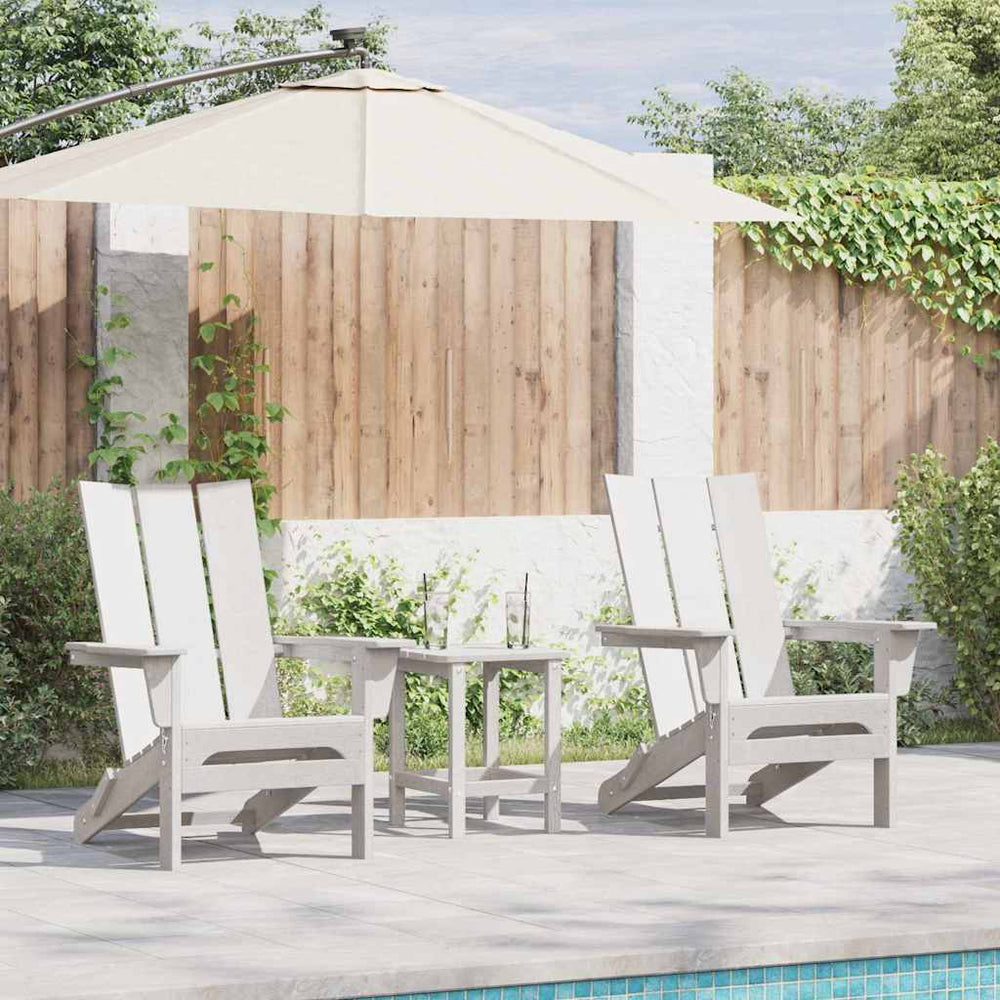 vidaXL Garden Chair 3 pcs White 80.5 x 74.5 x 92 cm Polyethylene