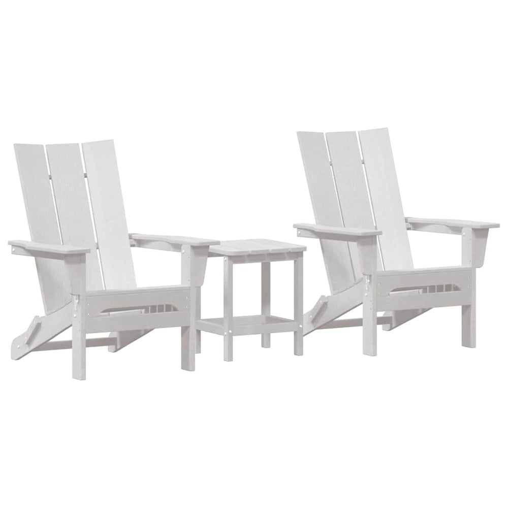 vidaXL Garden Chair 3 pcs White 80.5 x 74.5 x 92 cm Polyethylene