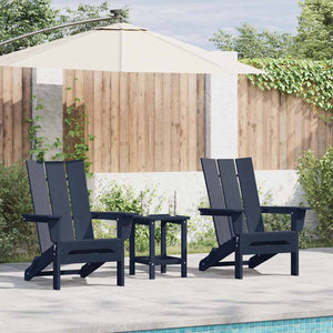 vidaXL Garden Chair 3 pcs Navy Blue 80.5 x 74.5 x 92 cm Polyethylene