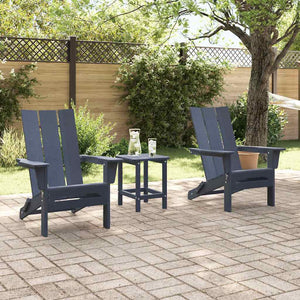 vidaXL Garden Chair 3 pcs Navy Blue 80.5 x 74.5 x 92 cm Polyethylene