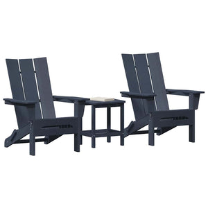 vidaXL Garden Chair 3 pcs Navy Blue 80.5 x 74.5 x 92 cm Polyethylene