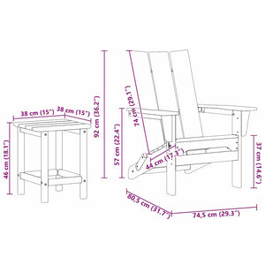 vidaXL Garden Chair 3 pcs Navy Blue 80.5 x 74.5 x 92 cm Polyethylene