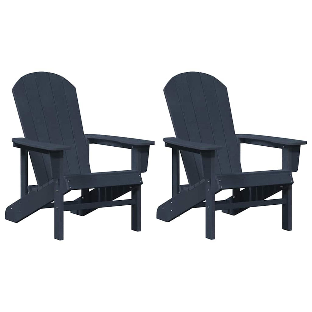 vidaXL Garden Chair 2 pcs Navy Blue 82 x 74 x 92 cm Polyethylene