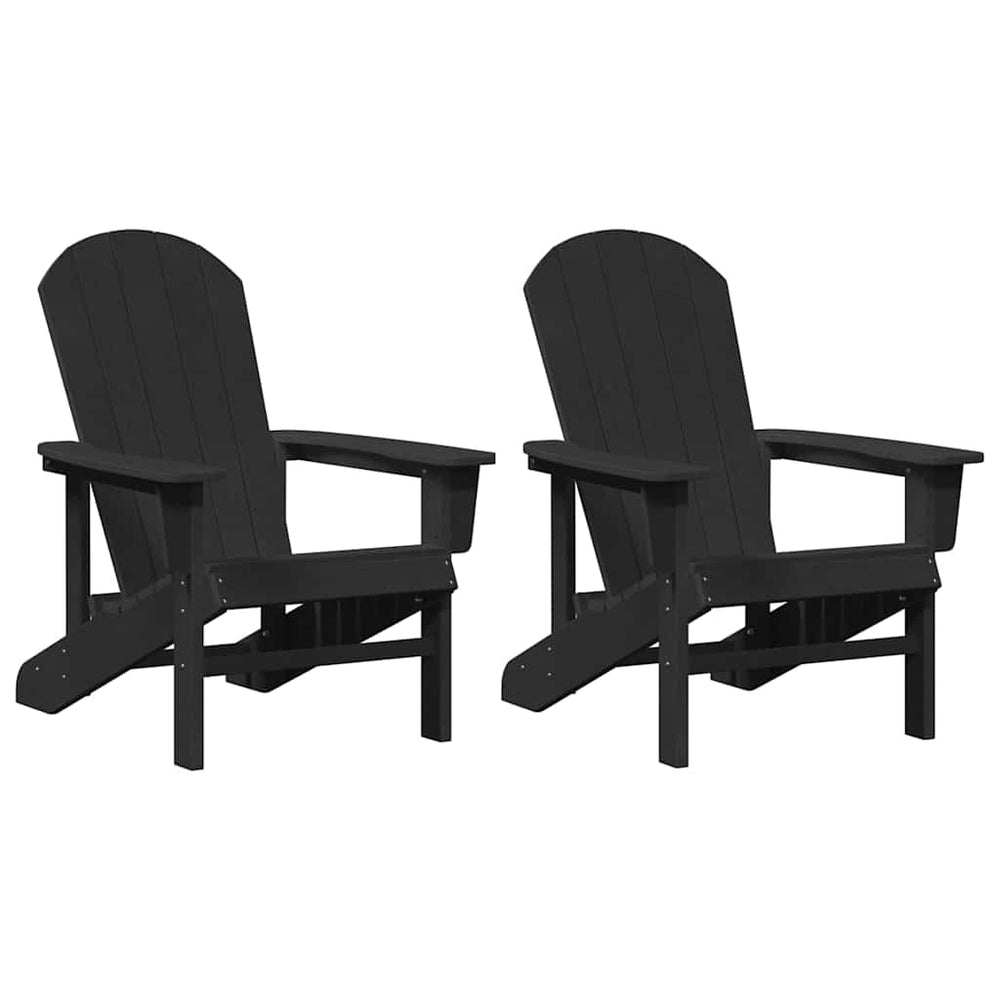 vidaXL Garden chair 2 pcs Black 82 x 74 x 92 cm Polyethylene