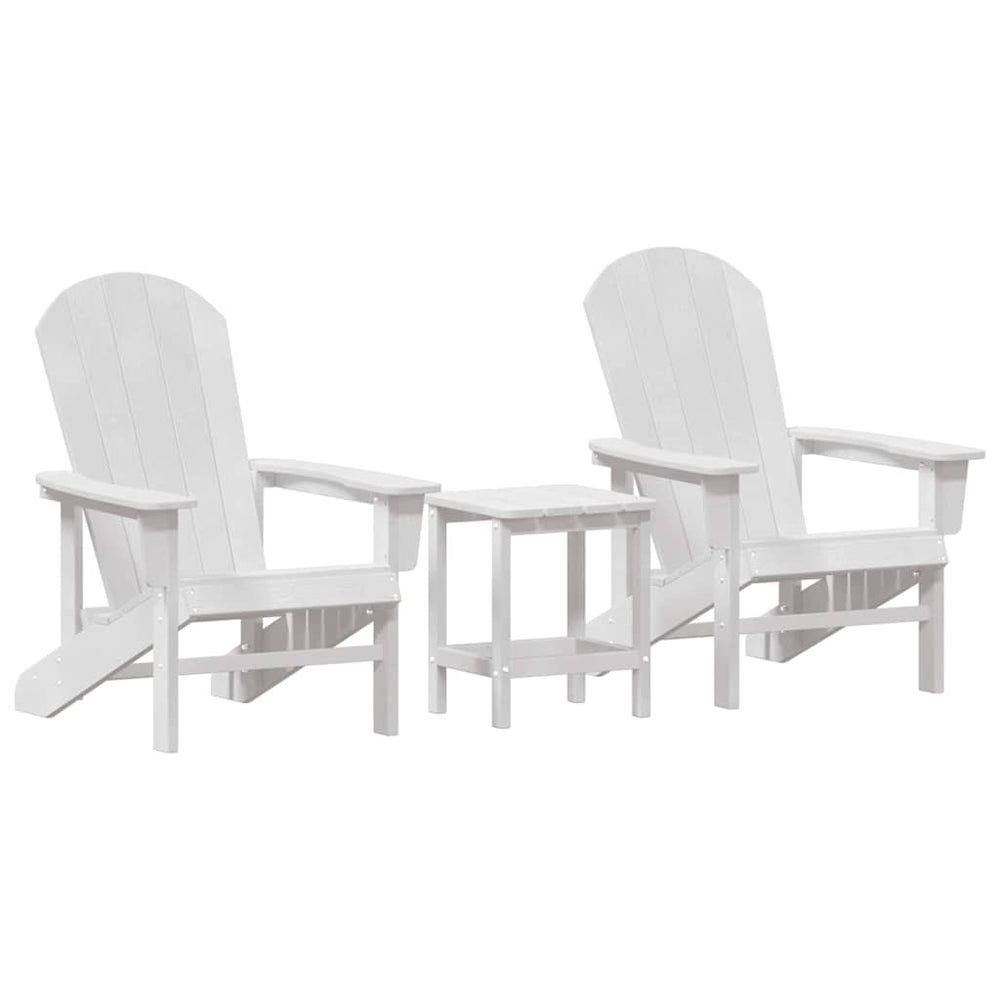 vidaXL Garden Chair 3 pcs White Polyethylene