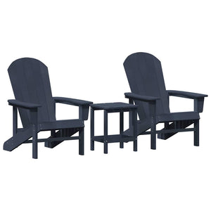 vidaXL Garden Chair 3 pcs Navy Blue Polyethylene
