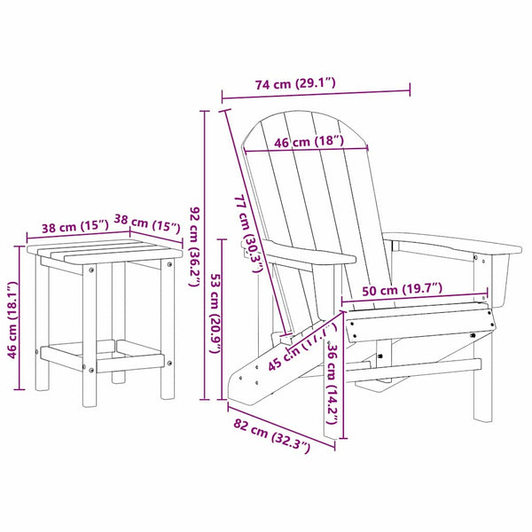 vidaXL Garden Chair 3 pcs Black Polyethylene