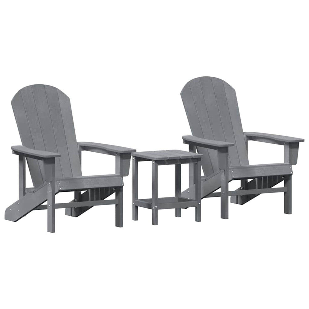 vidaXL Garden Chair 3 pcs Light Gray Polyethylene