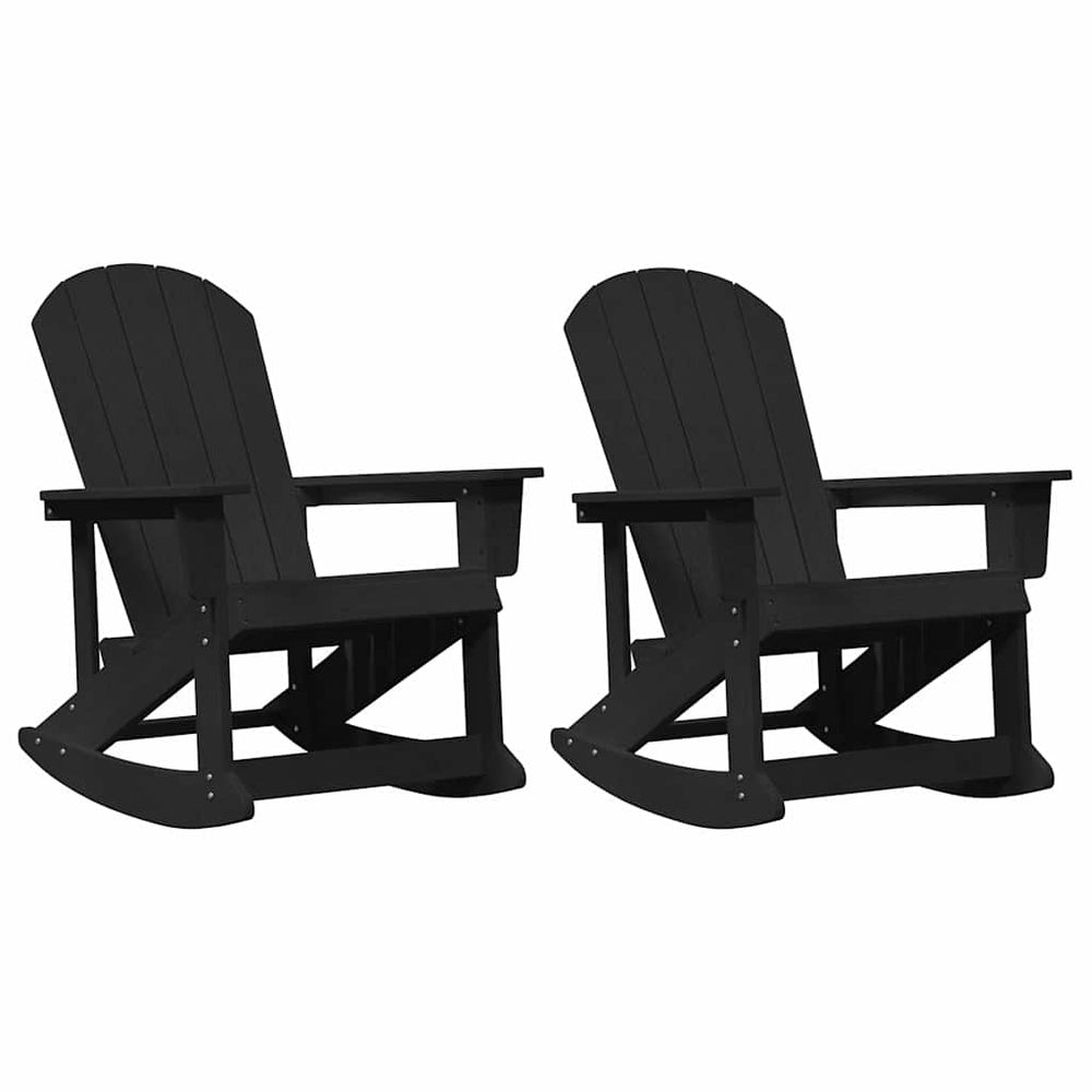 Adirondack Schaukelstühle 2er Set Schwarz