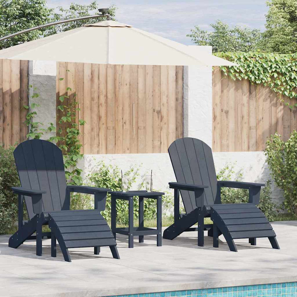 Gartenstühle 2er Set Marineblau Polyethylen
