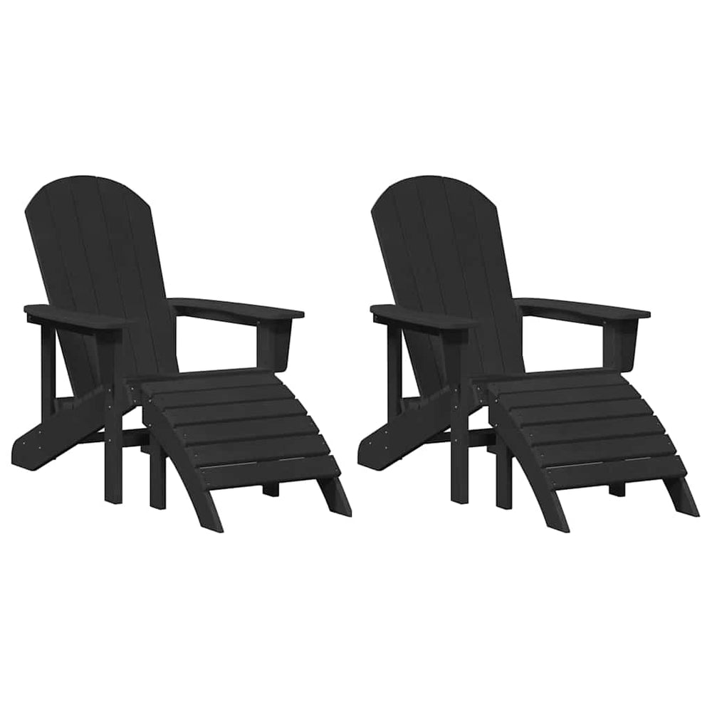 Gartenstuhl 2er Set Schwarz Polyethylen