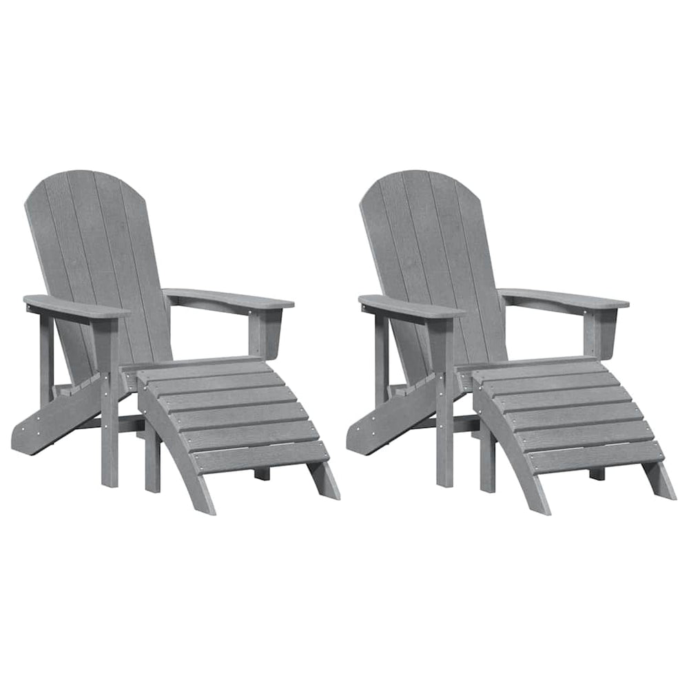 Gartenstuhl 2er Set Hellgrau Polyethylen