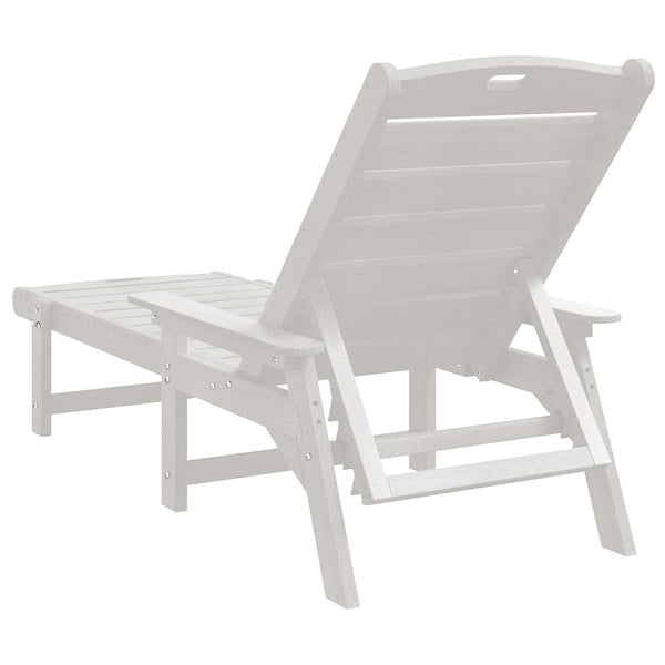 2er Set Sonnenliege Weiß Polyethylen