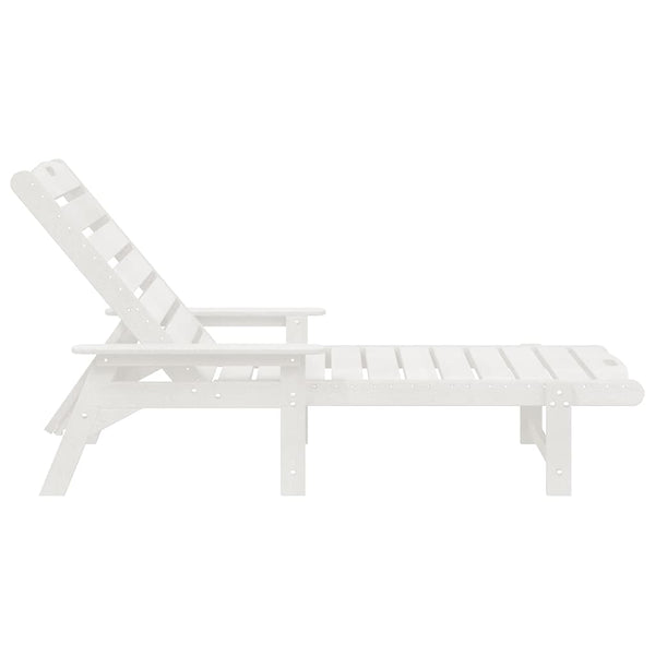2er Set Sonnenliege Weiß Polyethylen