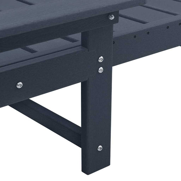 2er Set Sonnenliege Marineblau Polyethylen