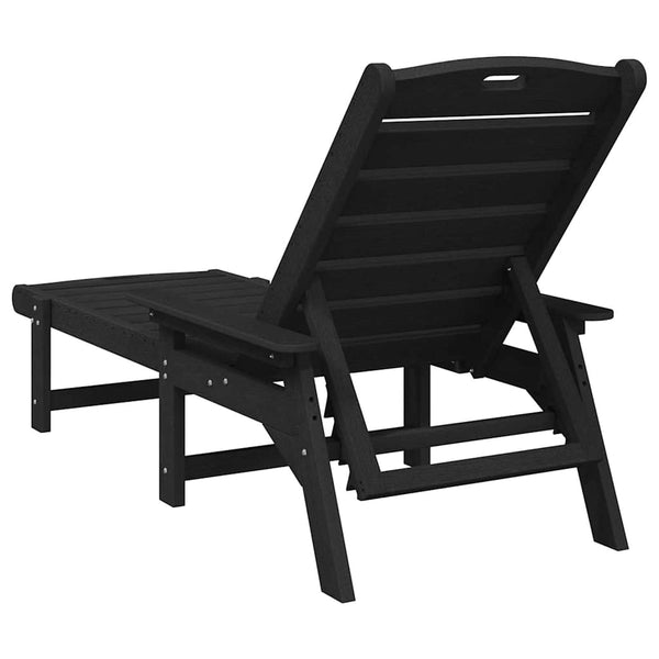 Sonnenliege 2er Set Schwarz Polyethylen