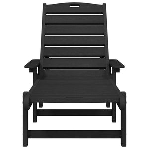 Sonnenliege 2er Set Schwarz Polyethylen