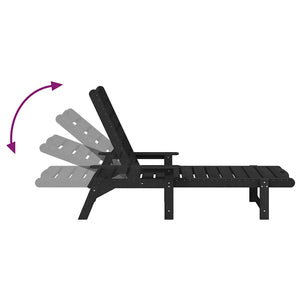 Sonnenliege 2er Set Schwarz Polyethylen